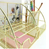 Elegant Nordic Metal Desk Organizer – Stylish & Durable Desktop Storage Solution