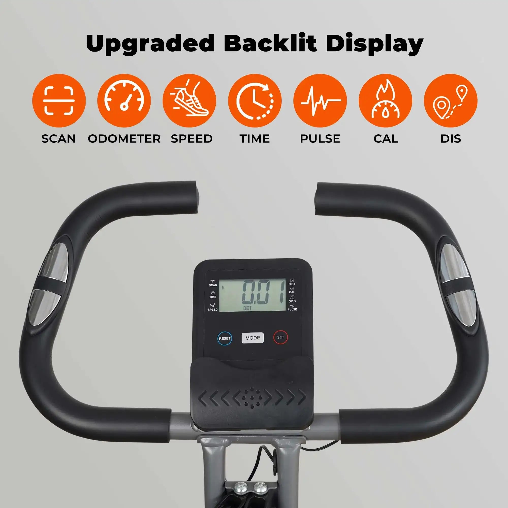 Folding Exercise Bike with LCD Monitor & Arm Bands for Home Workout