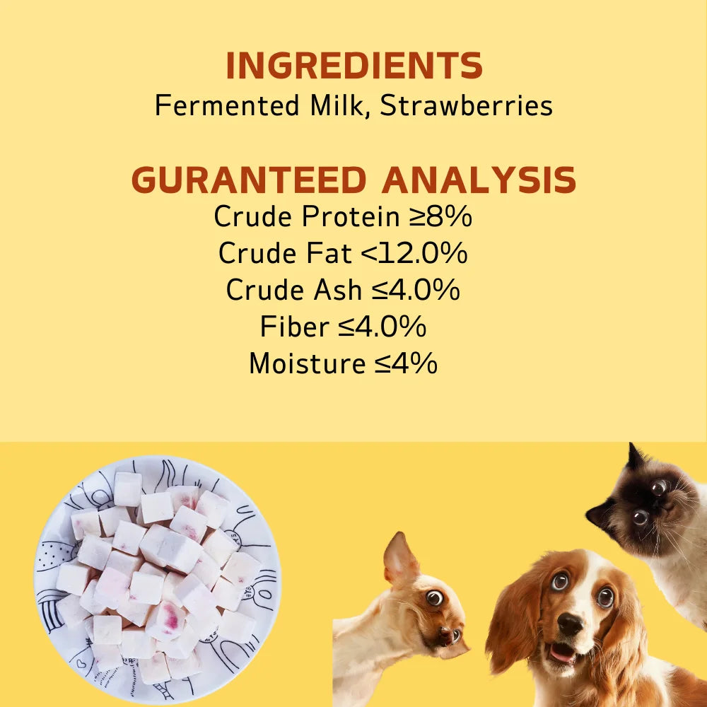 Fruit & Yogurt Cubes – Healthy Dog & Cat Treats, Nutritious, Easily Digestible Snacks (100g / 3.53oz)
