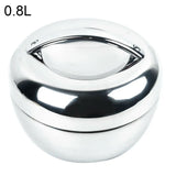 Portable Stainless Steel Thermo-Insulated Food Container – Round Bento Lunch Box (SCVD889)