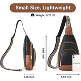 Women’s Leather Sling Crossbody Bag – Minimalist Chest Purse with Adjustable Guitar Strap for Travel & Everyday Style