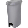 12-Gallon Slim Plastic Step-On Trash Can with Lock Lid – Gray Kitchen Bin