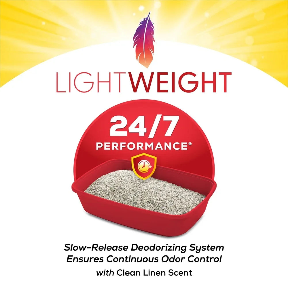 Lightweight Clumping Cat Litter – Low Dust Formula with Ammonia & 24/7 Odor Control, Fresh Linen Scent, 8.5lb Jug