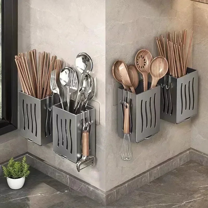 Ultimate Kitchen Utensil Storage Rack – Wall-Mounted & Freestanding Chopstick, Cutlery & Tableware Organizer