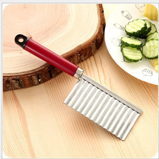 Potato Wavy-Edged Stainless Steel Knife – Vegetable & Fruit Cutter Tool for Crisp Slices