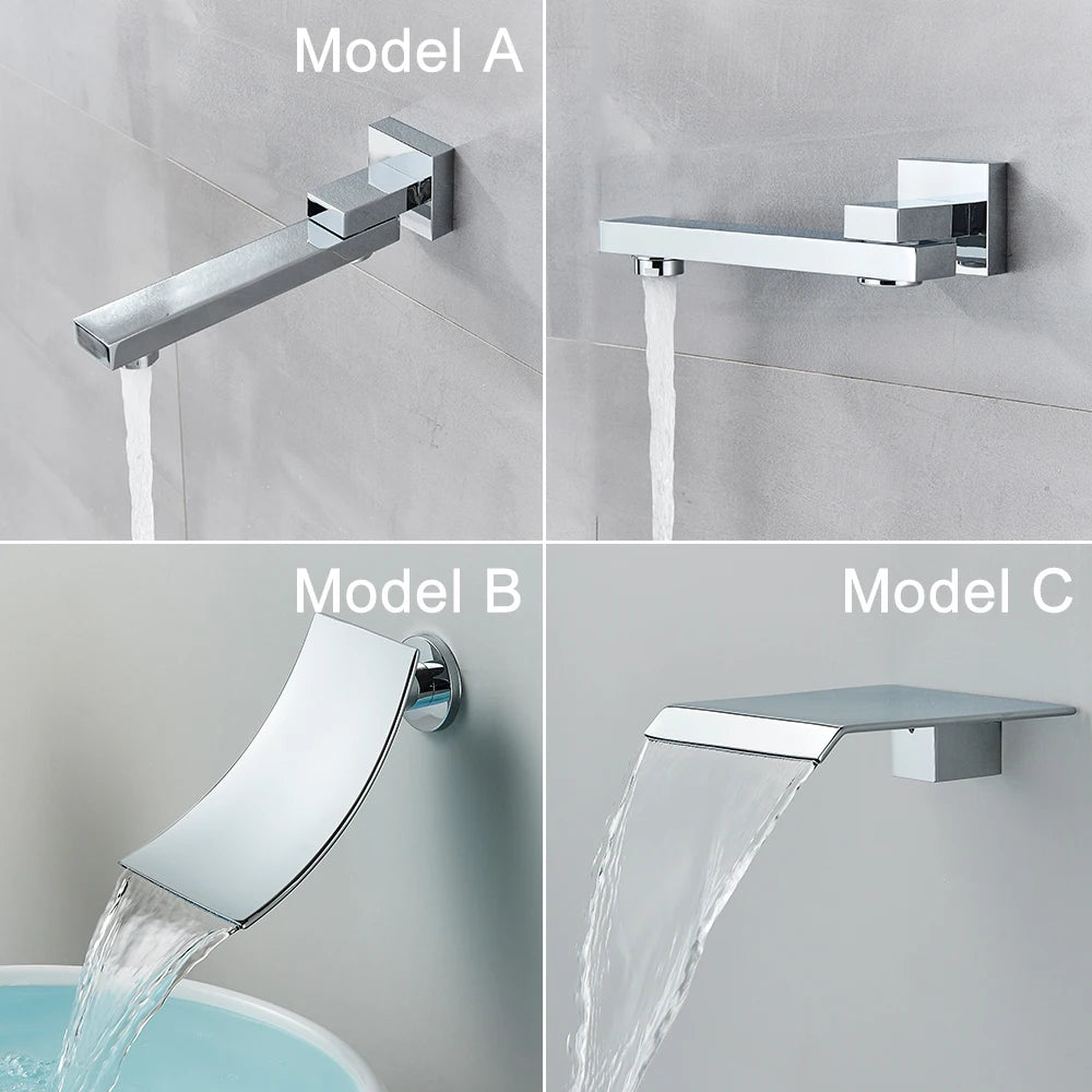 Chrome Shower Faucet Set – 2/3-Way Rainfall System with Brass Mixer & Diverter (8–16" Head, Wall-Mounted, Embedded Box Control)