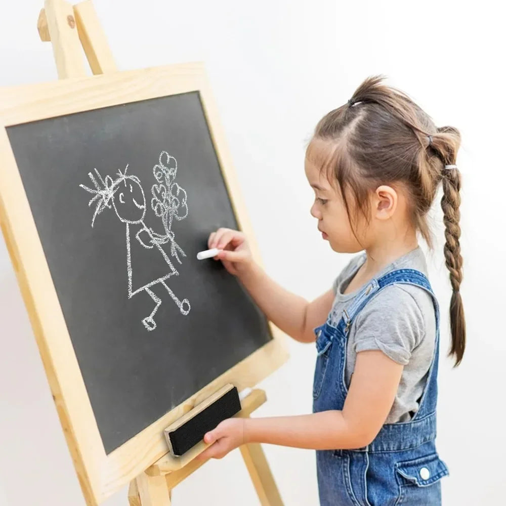 Blackboard Eraser Set – 3-Pack Chalk Erasers with Wooden Handle & Premium Felt