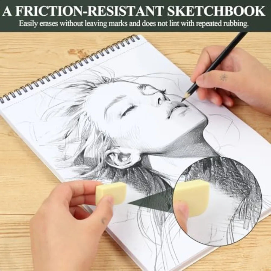 Utron 9×12″ Acid-Free Spiral Sketchbook – 100 gsm / 68 lb Art Drawing Pad (50 Sheets)
