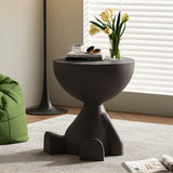 Modern Round Coffee Side Table – Matte Finish Living Room & Bedside Nightstand with Small Storage Rack (Wedyvko)”