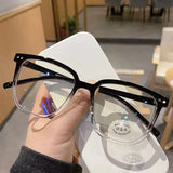 Light Frame Anti-Blue Light Glasses – Transparent Black Square Eyewear for Women & Men, Lightweight Optical Spectacle for Eye Protection