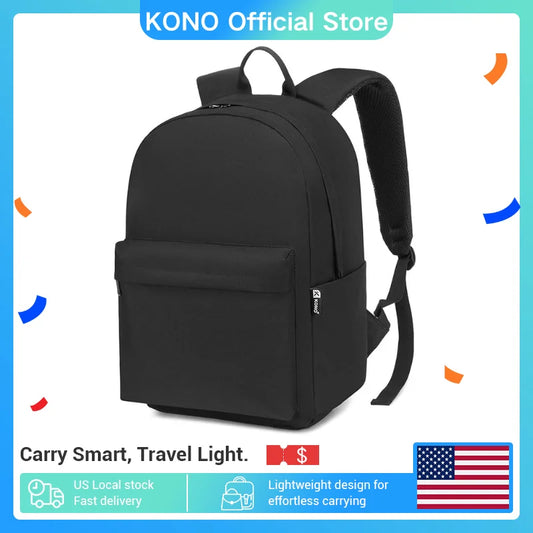 KONO Lightweight School Backpack – Casual Daypack for Girls & Boys | Travel-Friendly Bookbag for Men & Women