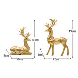 2PCS Christmas Reindeer Figurines – Nordic Style Deer Ornaments for Fireplace, Desk, Bedroom & Holiday Décor