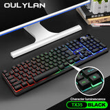 Limeide GTX350 Glow Keyboard and Mouse Kit – Upgraded USB Wired 104-Key Keyboard with Cap Cover & Optical Mouse for Home & Office