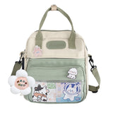 Kawaii School Backpack – Casual Fashion Student Rucksack with Cute Pins for Travel, Shopping & Outdoor Use