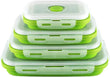 4-Pack Silicone Collapsible Lunch & Food Storage Boxes – Flat Stack Design with Lids, BPA-Free