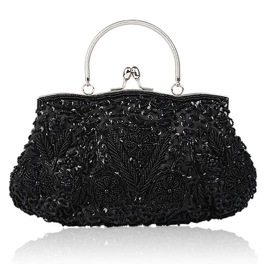 Women’s Beaded Evening Party Clutch – Exquisite Embroidered Mini Tote Wallet Handbag for Weddings & Special Occasions