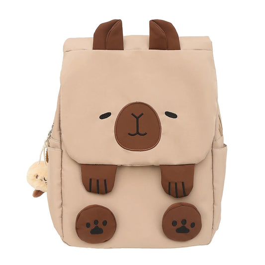 Kawaii Capybara Backpack for Women – Adjustable Strap School & Travel Bookbag with Zipper Closure