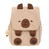 Kawaii Capybara Backpack for Women – Adjustable Strap School & Travel Bookbag with Zipper Closure