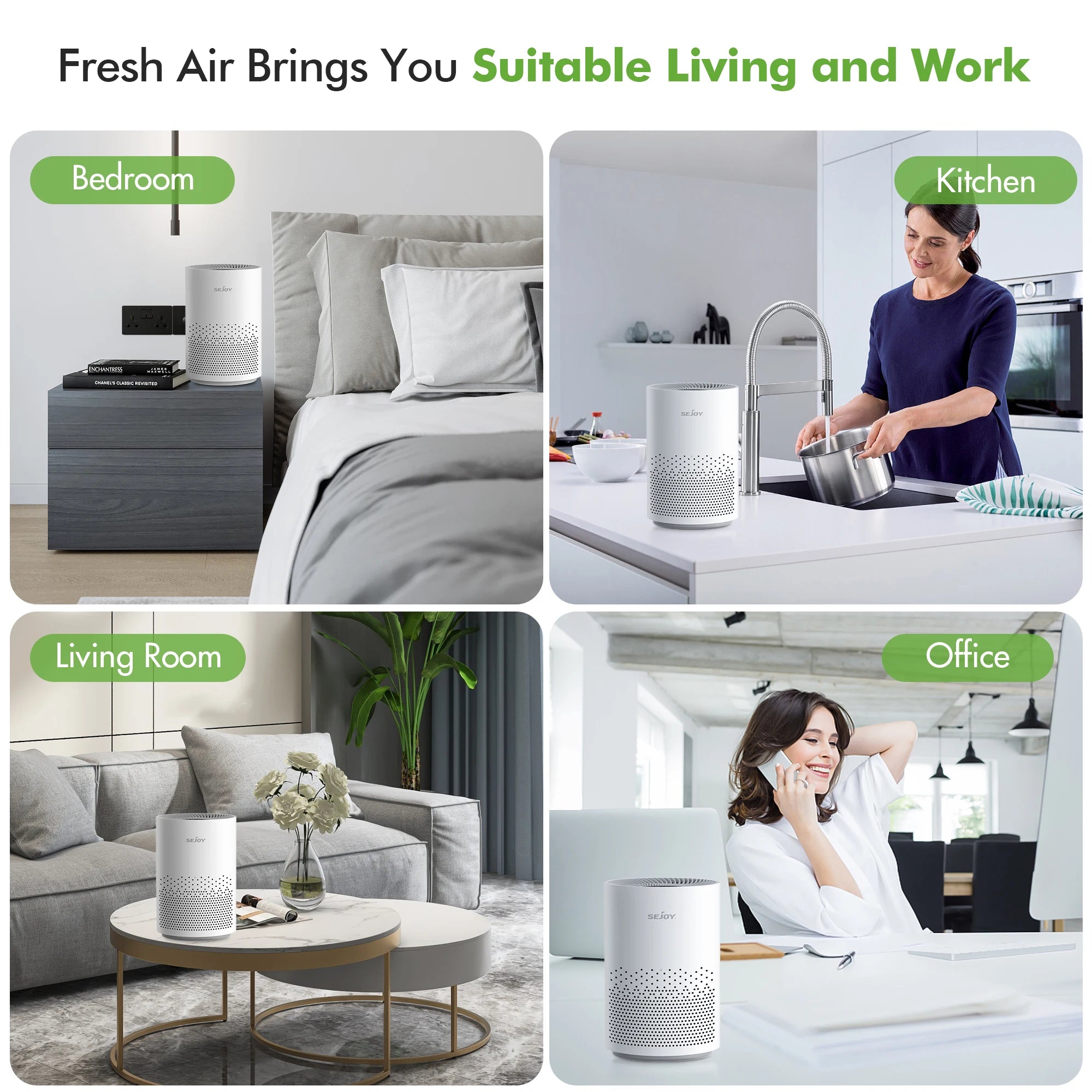 True HEPA Air Purifier – 4 Speeds, Timer, Cold Plasma + 360° Inlet for Bedrooms & Small Spaces