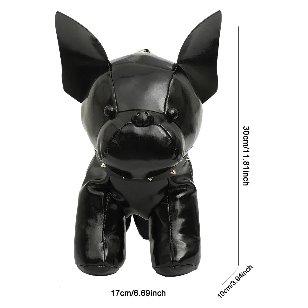 Unisex Bulldog-Shaped PU Leather Crossbody Bag – Adjustable Strap Shoulder Handbag