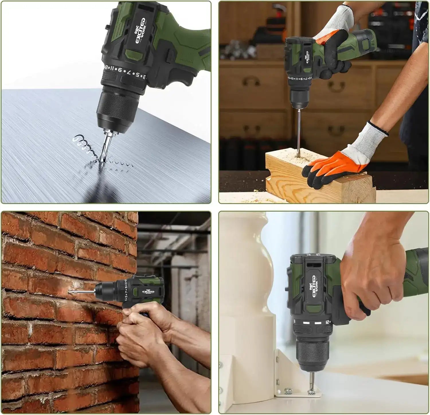 17V Brushless Cordless Drill & Impact Driver Set – 140Nm Power, 3-Speed, 2 Batteries + Full Accessories