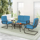 5-Piece Metal Outdoor Patio Furniture Set – Wrought Iron Chairs with Cushions for Garden & Balcony 🌿🪑✨