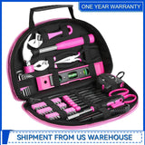 69-Piece Pink Tool Kit – Ladies Hand Tool Set with Easy-Carry Pouch for DIY Home & Auto Maintenance
