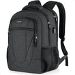 Black 15.6" Laptop School Backpack — Water-Resistant Travel Bag with USB Charging Port for Teens & Adults
