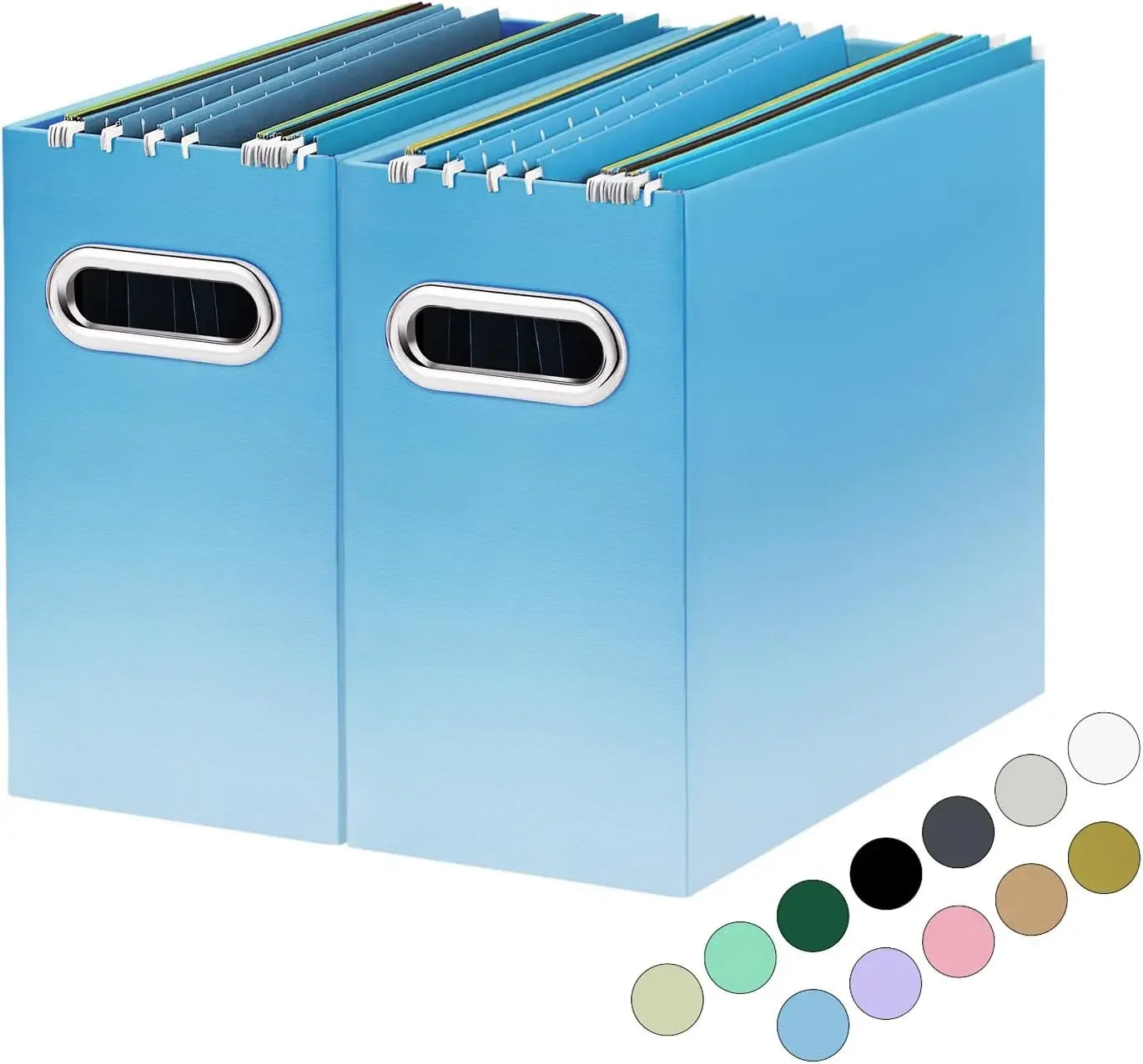 Collapsible File Organizer Box – 2-Pack Portable Storage with Handle for Office & Home (Pink) 📁