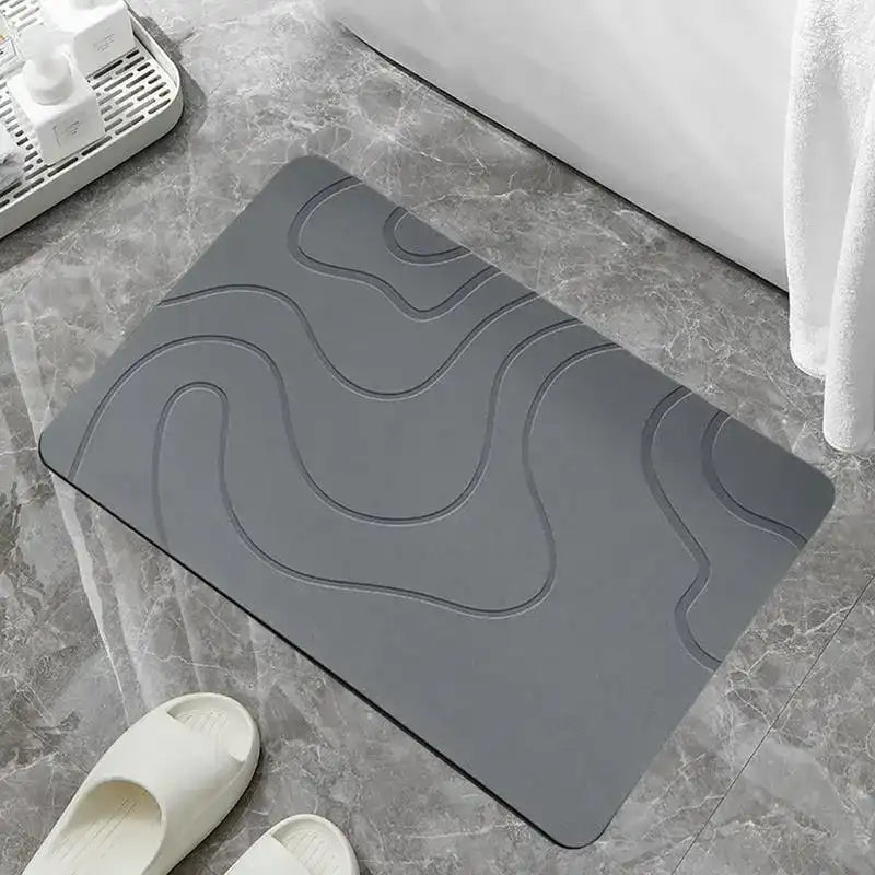 Indoor Diatomite Stone Bath Mat – Soft Water Absorption & Quick-Dry Shower Floor Rug