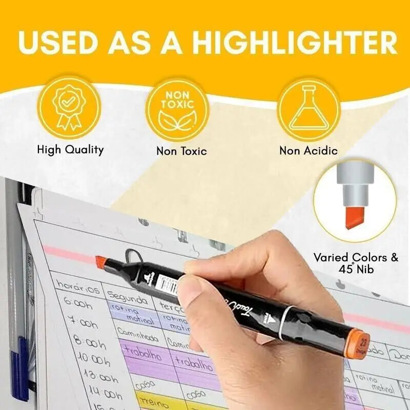 80-Color Dual-Head Art Marker Pen Set – Sketch, Manga & Drawing for Artists & Students 🎨