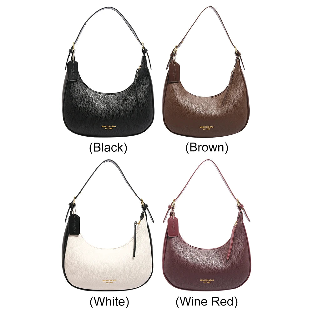 Women’s PU Leather Crescent Hobo Bag – Zipper Closure Shoulder Handbag with Inner Pocket for Work, Travel & Daily Style
