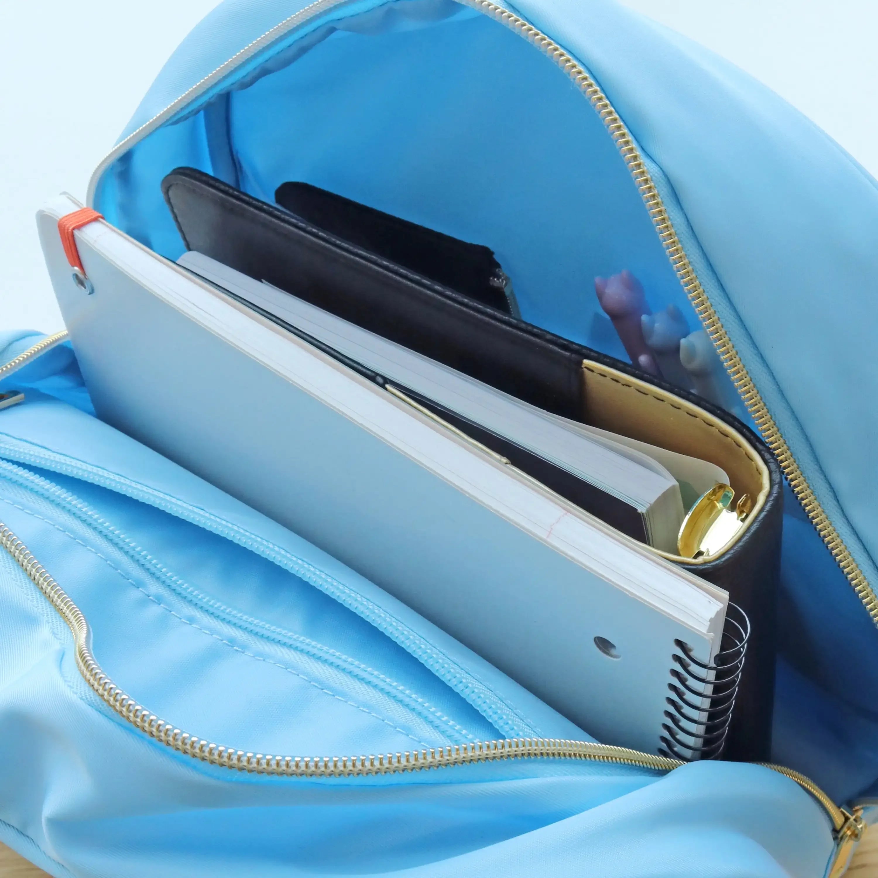 Blue Customizable Nylon Backpack – Spacious Travel & School Everyday Bag