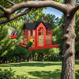 Large Capacity Hanging Metal Bird Feeder – Weather-Resistant Mesh Cover with Seed Tray & Squirrel Protection
