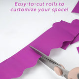 Classroom Bulletin Board Trim Set – 6 Rolls Colorful Scalloped Borders, Rainbow Die-Cut Design (196.8 ft Total)