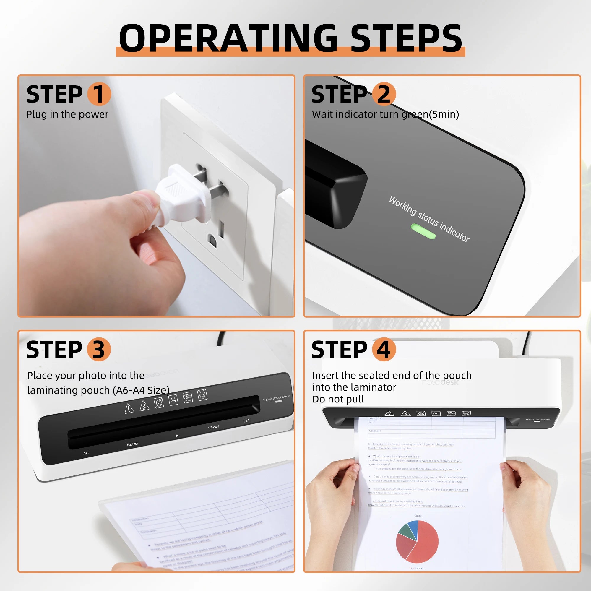 📄 Deli 9" Thermal Laminator – Quick Warm-Up Desktop Laminator with 20 A4 Pouches & Anti-Jam Design