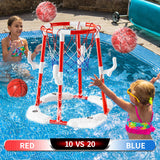 Summer Pool Basketball Hoop Toys – Floating Basketball Game with 4 Balls for Outdoor & Indoor Water Play
