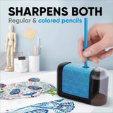 Kids & Office Electric Pencil Sharpener – Battery-Powered Dual Slots for Standard & Colored Pencils ✏️⚡