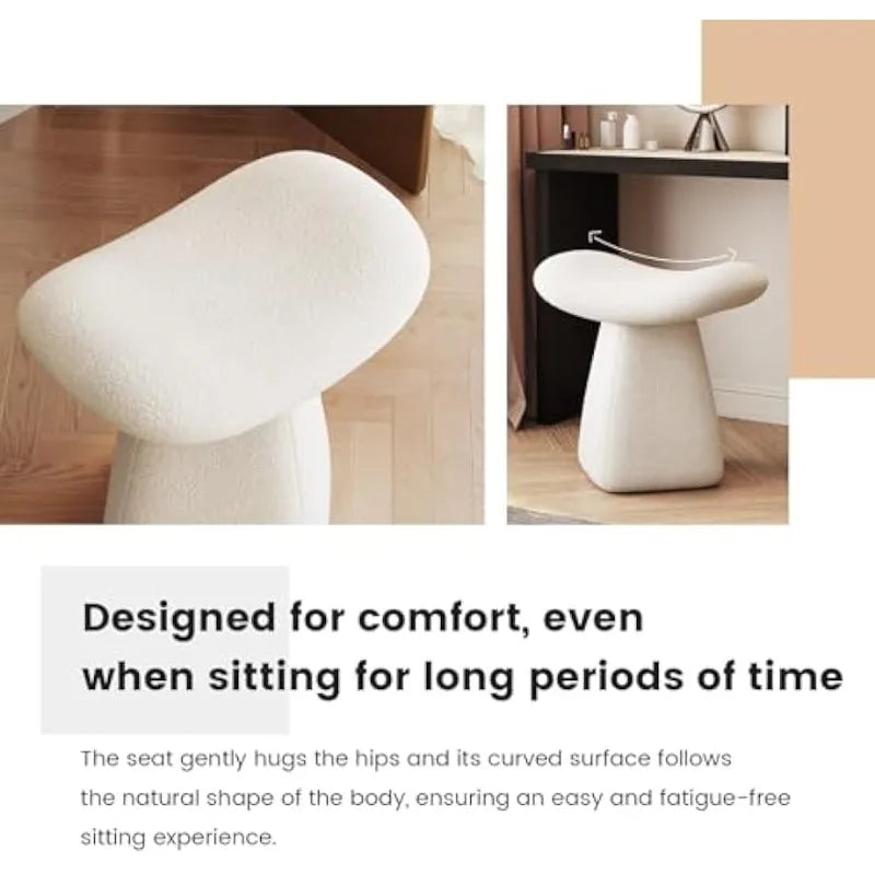🪑 Saddle Makeup Stool – Modern Upholstered Ottoman Footrest & Shoe Bench with Ergonomic Design for Dressing Table & Entryway