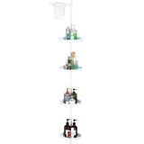 4-Layer Telescopic Corner Storage Rack – Adjustable Height Bathroom Shower Organizer