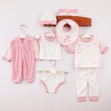 8-Piece Newborn Baby Outfit Set – Tops, Romper, Pants, Hat, Bib, Socks & Shoes for Baby Boys & Girls (Unisex)