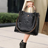 Trendy Women’s 2-Way Printed Letter Bucket Bag – Premium Embossed PU Leather Handbag, Shoulder & Crossbody
