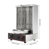 “3000W Electric Shawarma Grill Machine – Stainless Steel Rotating Vertical Kebab Maker with Dual Heating Tubes”