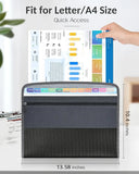 Expandable File Organizer with Security Zipper – 12-Pocket Document Folder with Front Pen Holder for Office & School