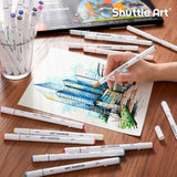 Dual Tip Art Markers – 30 Colors Permanent Alcohol-Based Pens for Sketching, Coloring & Illustration 🎨