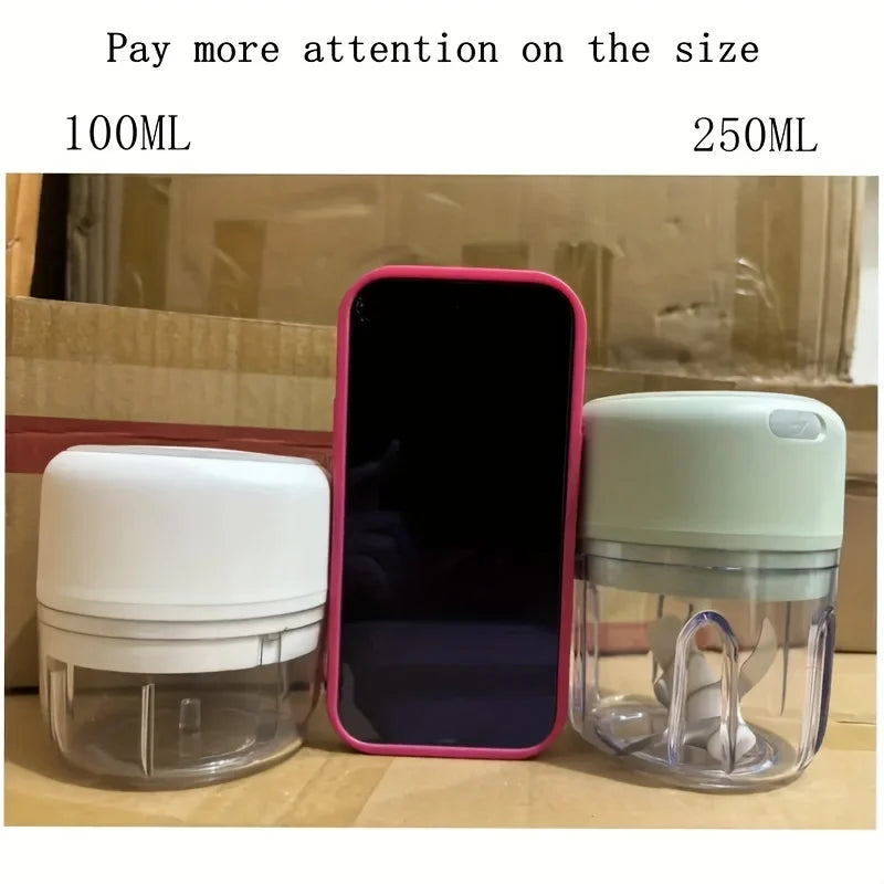 Upgraded C002 Wireless Food Chopper – USB Rechargeable Mini 100–250ml Chopper for Garlic, Veggies & Meat 🧄⚡