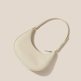 Women’s Half-Moon Tote Bag – PU Leather Solid Colour Small Satchel Hobo Purse