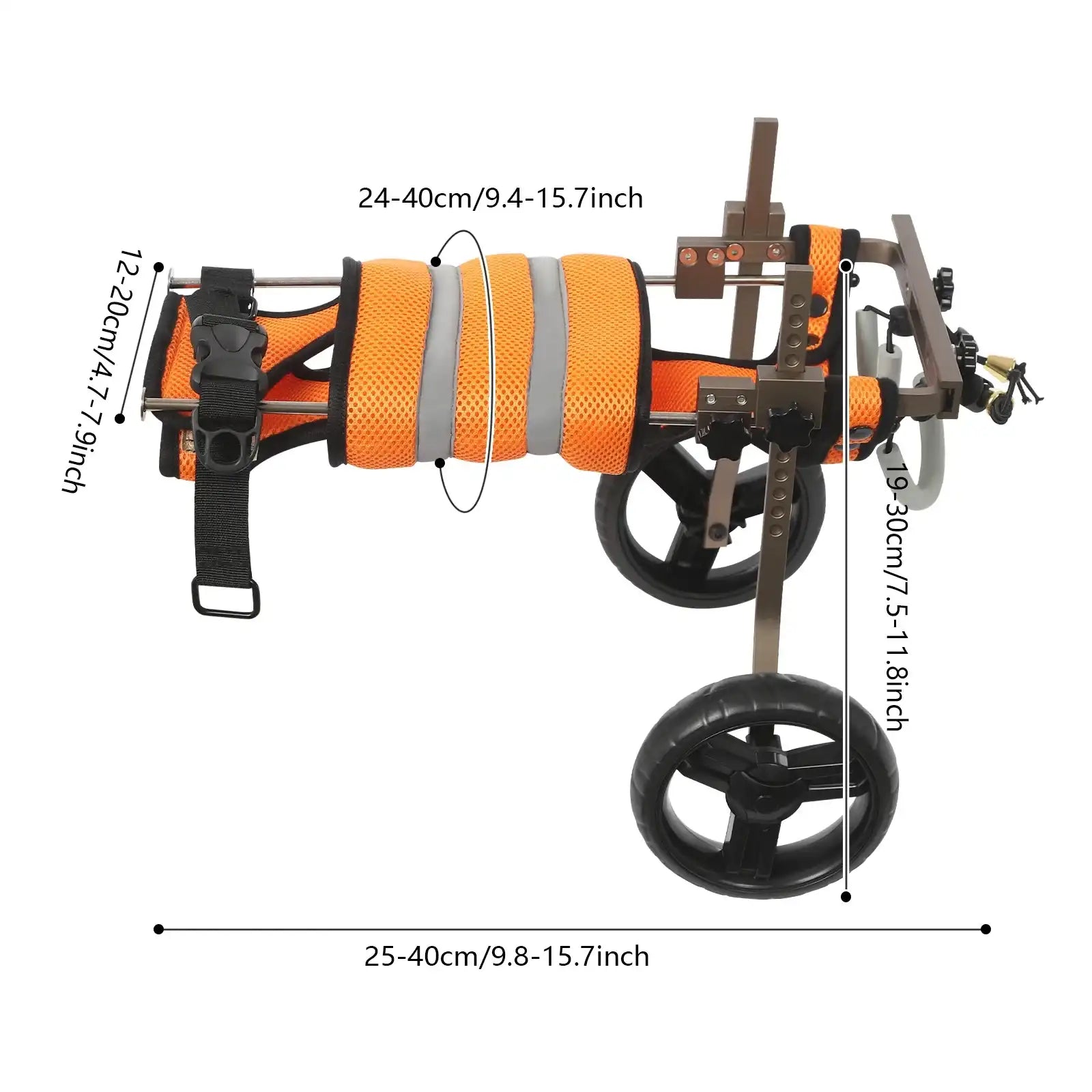 Adjustable Back-Leg Pet Wheelchair – Lightweight Mobility Cart for Dogs & Cats 🐾