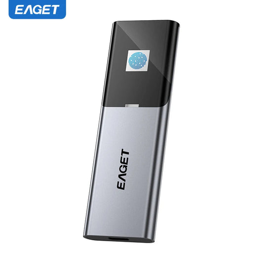 EAGET Fingerprint Encrypted Portable SSD 1TB/2TB – USB 3.2 Type-C Solid State Drive for PS5, PS4, Laptop & MacBook