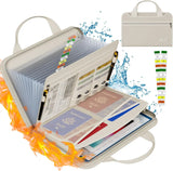 Fireproof File Organizer – 13-Compartment Expanding Folder with Zipper, Handles & Labels 🔥